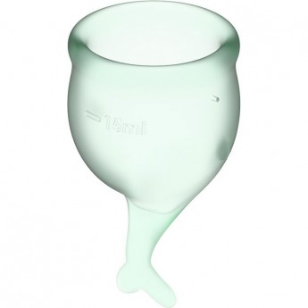 Набор менструальных чаш 2 шт SATISFYER FEEL SECURE MENSTRUAL CUP LIGHT GREEN Набор менструальных чаш 2 шт SATISFYER FEEL SECURE MENSTRUAL CUP LIGHT GREEN