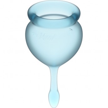 Набор менструальных чаш, 2шт SATISFYER FEEL GOOD MENSTRUAL CUP LIGHT BLUE Набор менструальных чаш, 2шт SATISFYER FEEL GOOD MENSTRUAL CUP LIGHT BLUE