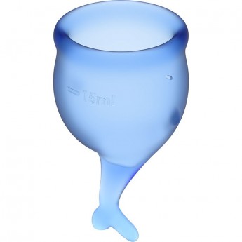 Набор менструальных чаш, 2шт SATISFYER FEEL SECURE MENSTRUAL CUP DARK BLUE Набор менструальных чаш, 2шт SATISFYER FEEL SECURE MENSTRUAL CUP DARK BLUE