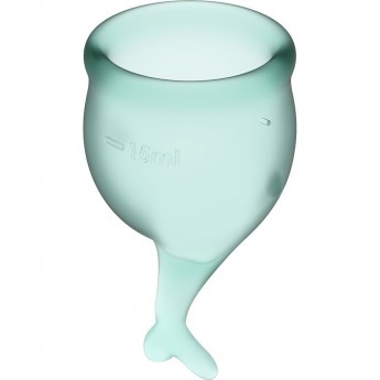 Набор менструальных чаш, 2шт SATISFYER FEEL SECURE MENSTRUAL CUP DARK GREEN Набор менструальных чаш, 2шт SATISFYER FEEL SECURE MENSTRUAL CUP DARK GREEN