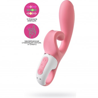 Нереалистичный вибратор SATISFYER Hug me, силикон, розовый Нереалистичный вибратор SATISFYER Hug me, силикон, розовый
