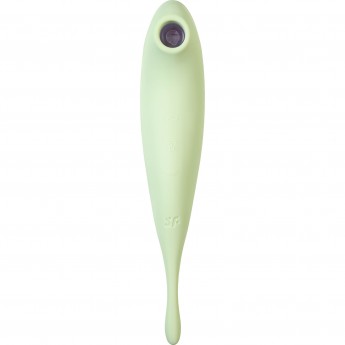 Вакуум-волновой бесконтактный стимулятор клитора SATISFYER Twirling Pro, силикон, зеленый Вакуум-волновой бесконтактный стимулятор клитора SATISFYER Twirling Pro, силикон, зеленый